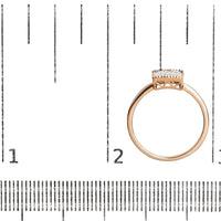 10K Rose Gold 1/3 Cttw Invisible Set Princess Cut Diamond Composite Square Shape Ring for Women (H-I color, I1-I2 clarity)