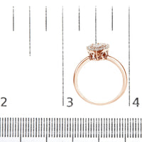 10K Rose Gold 3/8 Cttw Round-Cut Diamond Pear Promise Ring (I-J Color, I2-I3 Clarity)