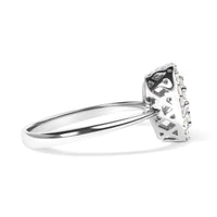 10K White Gold 3/8 Cttw Round-Cut Lab Grown Diamond Cluster Pear Promise Ring (G-H Color, VS2-SI1 Clarity)
