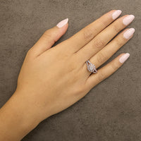 14K Rose Gold Plated .925 Sterling Silver 1/2 Cttw Pave Diamond Halo Cluster Split Shank Cocktail Ring (I-J Color, I1-I2 Clarity)