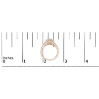 14K Rose Gold Plated .925 Sterling Silver 1/2 Cttw Pave Diamond Halo Cluster Split Shank Cocktail Ring (I-J Color, I1-I2 Clarity)