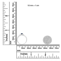 10K White Gold 1/5 Cttw Round Diamond and Prong Set 7MM Gemstone Halo Cocktail Ring (H-I Color, I1-I2 Clarity)
