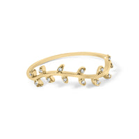 10K Yellow Gold Diamond Accent Branch and Leaf Band Ring (G-H Color, SI1-SI2 Clarity)