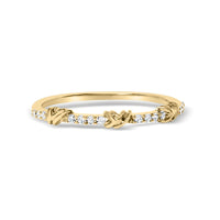 14K Yellow Gold 1/10 Cttw Diamond Twist Band Ring
