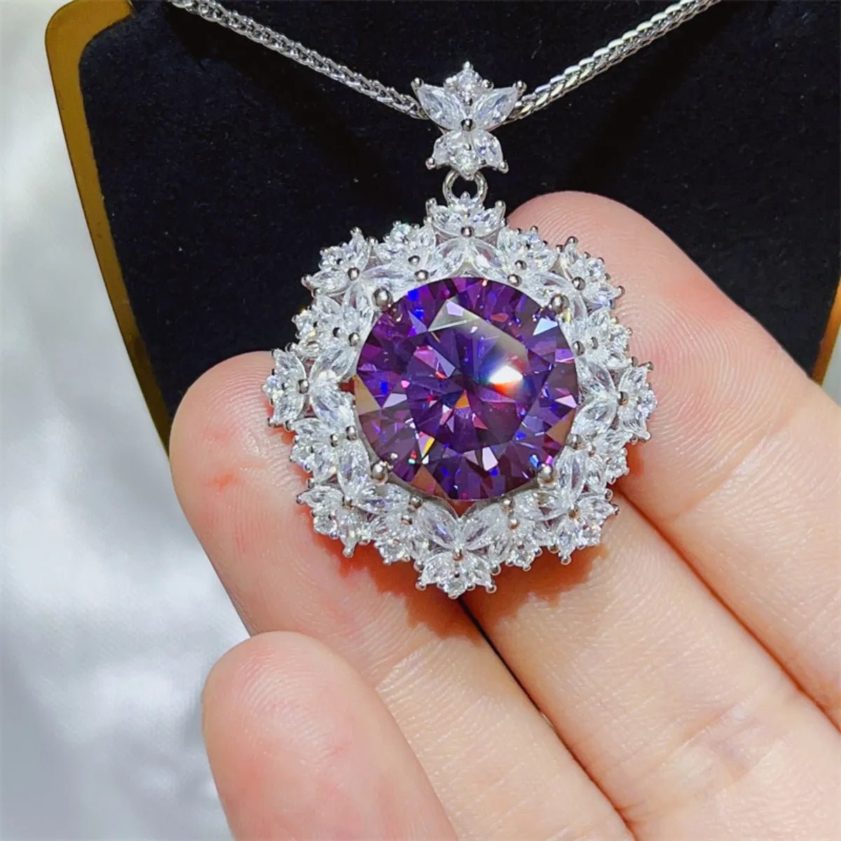 10 Carat Moissanite 925 Sterling Silver Necklace - Coolpeacock