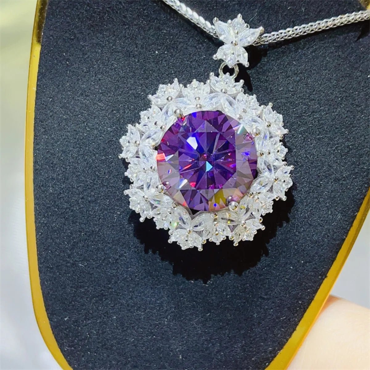 10 Carat Moissanite 925 Sterling Silver Necklace - Coolpeacock