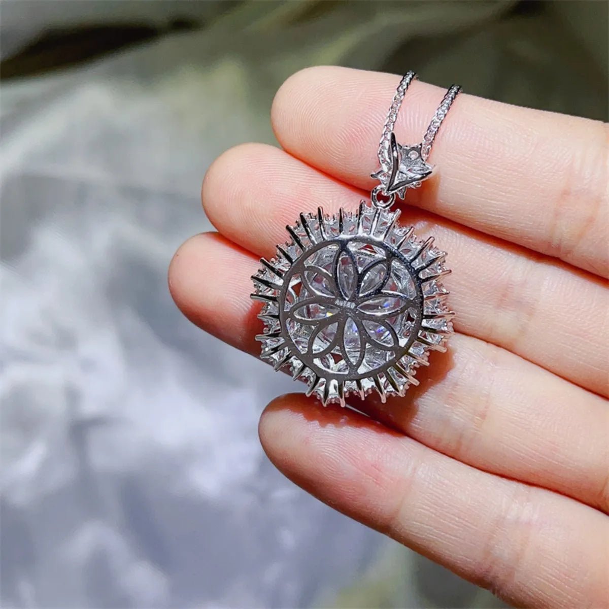 10 Carat Moissanite 925 Sterling Silver Necklace - Coolpeacock