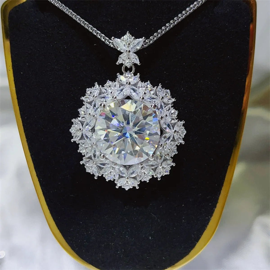 10 Carat Moissanite 925 Sterling Silver Necklace - Coolpeacock