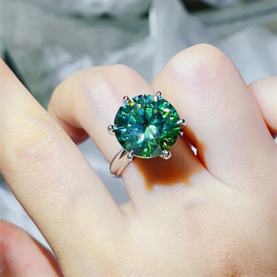 10 Carat Moissanite 925 Sterling Silver Ring - Coolpeacock