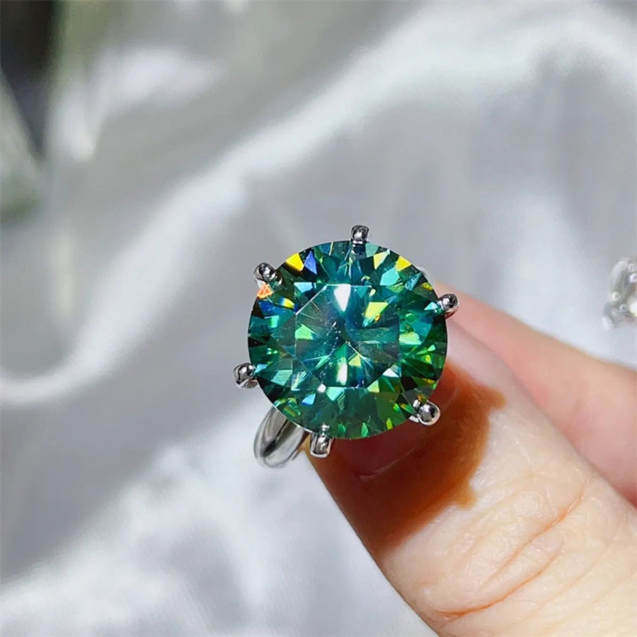 10 Carat Moissanite 925 Sterling Silver Ring - Coolpeacock