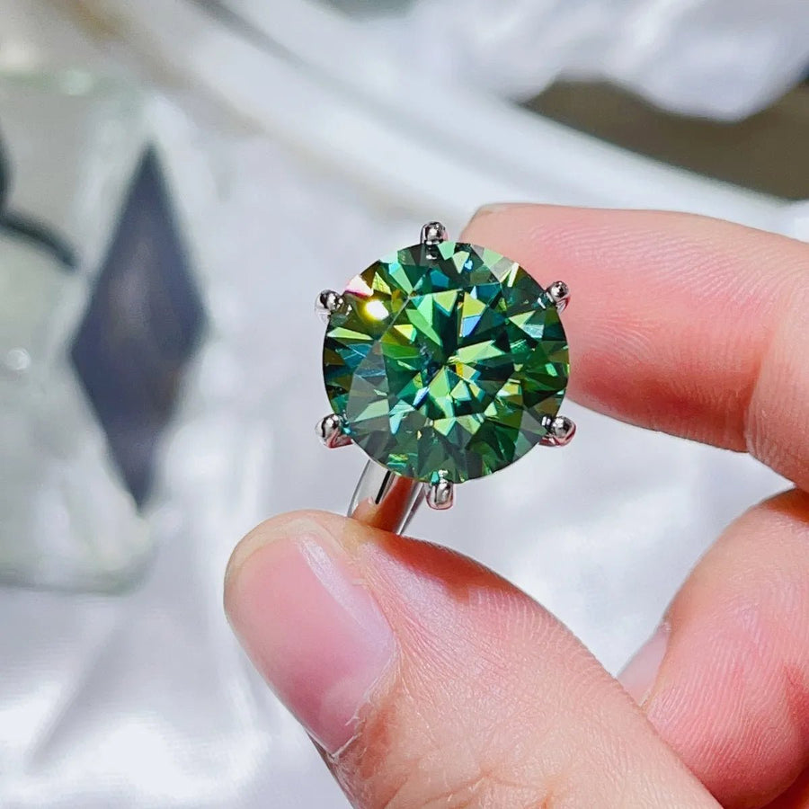 10 Carat Moissanite 925 Sterling Silver Ring - Coolpeacock