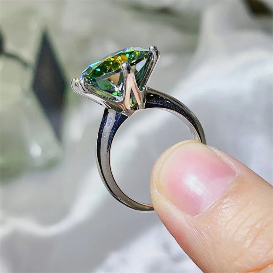10 Carat Moissanite 925 Sterling Silver Ring - Coolpeacock
