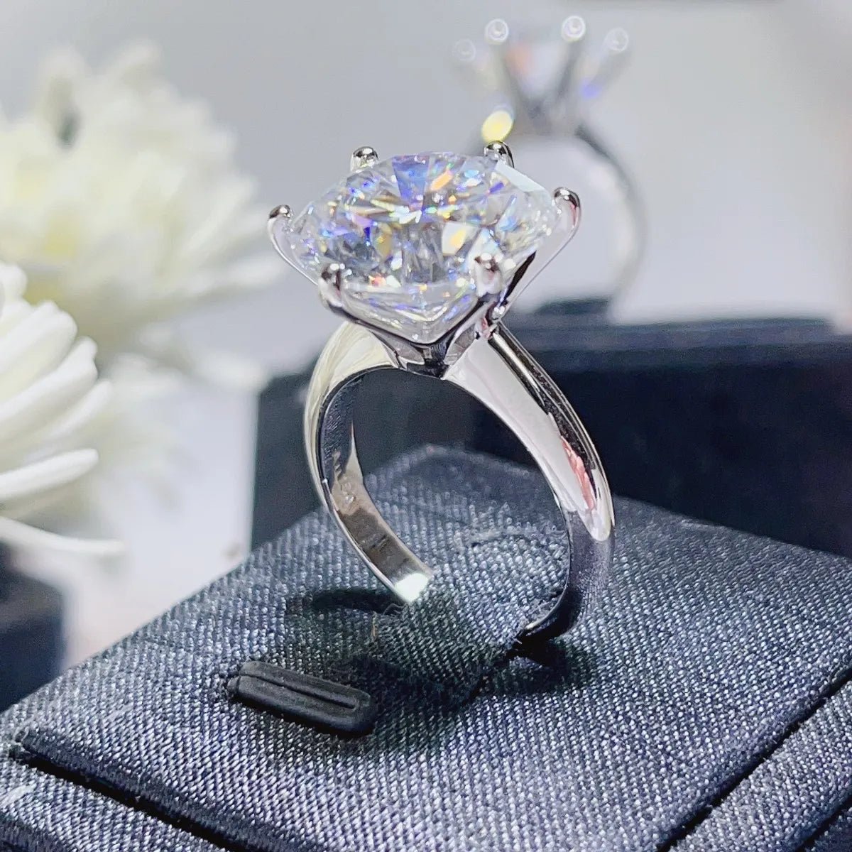 10 Carat Moissanite 925 Sterling Silver Ring - Coolpeacock