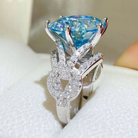 10 Carat Moissanite 925 Sterling Silver Ring - Coolpeacock