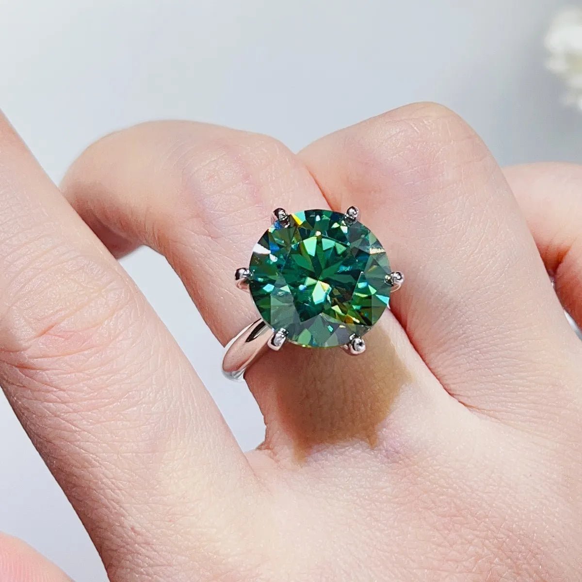 10 Carat Moissanite 925 Sterling Silver Ring - Coolpeacock