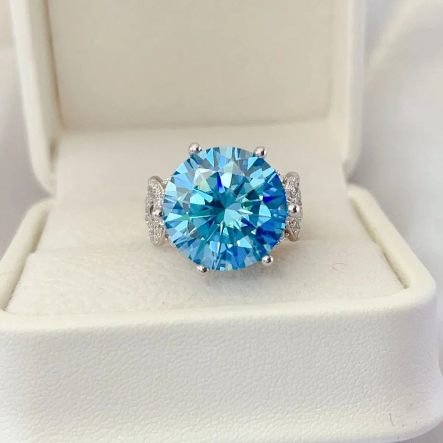 10 Carat Moissanite 925 Sterling Silver Ring - Coolpeacock