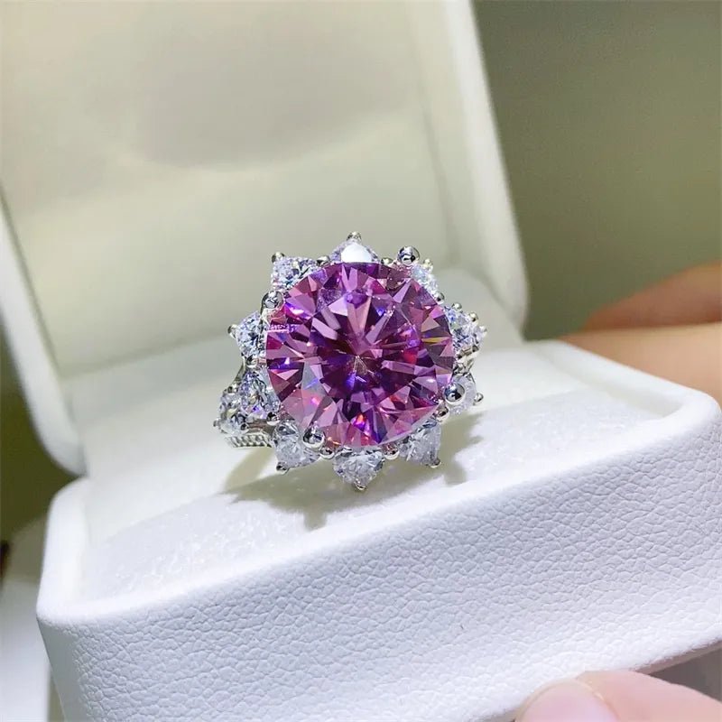 10 Carat Moissanite Zircon 925 Sterling Silver Ring - Coolpeacock