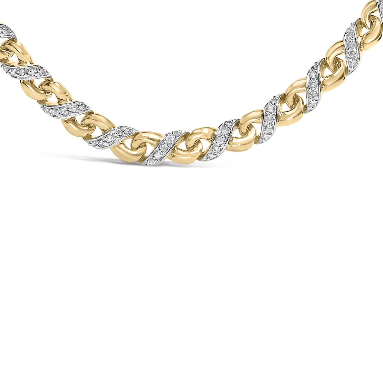 10K Yellow Gold 1 cttw Diamond Riviera Statement Pendant Necklace (J-K, I2-I3) - KIAHMILLA