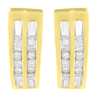 10K Yellow Gold 1/2 cttw Diamond Huggy Heart Hoop Earrings (I-J Clarity, I2-I3 Color) - KIAHMILLA