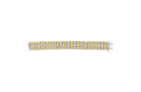 10K Yellow Gold 15.0 Cttw Diamond S Shaped Wave Link Two Tone 7” Tennis Bracelet (J-K Color, I2-I3 Clarity) - KIAHMILLA