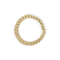10K Yellow Gold 15.0 Cttw Diamond S Shaped Wave Link Two Tone 7” Tennis Bracelet (J-K Color, I2-I3 Clarity) - KIAHMILLA
