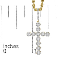10K Yellow Gold 5/8 Cttw Miracle Set Round Diamond Circle Link Cross Pendant Necklace for Men (H-I Color, SI1-SI2 Clarity) - NO CHAIN INCLUDED - KIAHMILLA