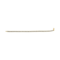 10K Yellow Gold over .925 Sterling Silver 1.0 Cttw Diamond Square Hybrid Link 7