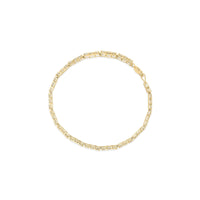 10K Yellow Gold over .925 Sterling Silver 1.0 Cttw Diamond Square Hybrid Link 7