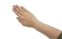 10K Yellow Gold over .925 Sterling Silver 1.0 Cttw Diamond Square Hybrid Link 7