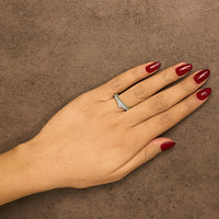 10K Yellow Gold Plated Sterling Silver 1/4 Cttw Diamond Chevron and Rope Band Ring - KIAHMILLA