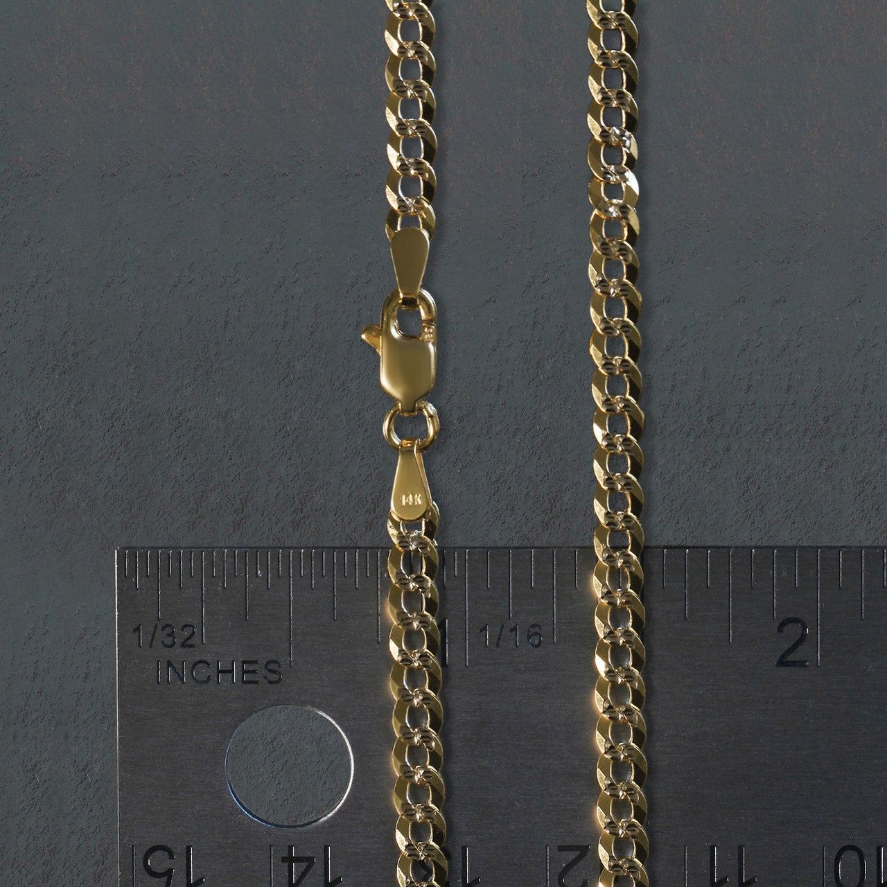 14k Two Tone Gold Pave Curb Chain (3.60 mm) - KIAHMILLA