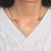 14k Two Tone Gold Pave Curb Chain (3.60 mm) - KIAHMILLA