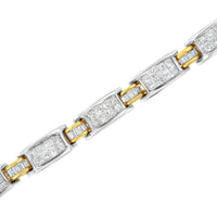 14K Two-Tone Gold Princess and Baguette-Cut Diamond Link Bracelet (3.00 cttw, H-I Color, SI1-SI2 Clarity) - KIAHMILLA