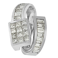14K White Gold 2 cttw Princess and Baguette Cut Diamond Double Loop Pendant Necklace (G-H, VS1-VS2) - KIAHMILLA