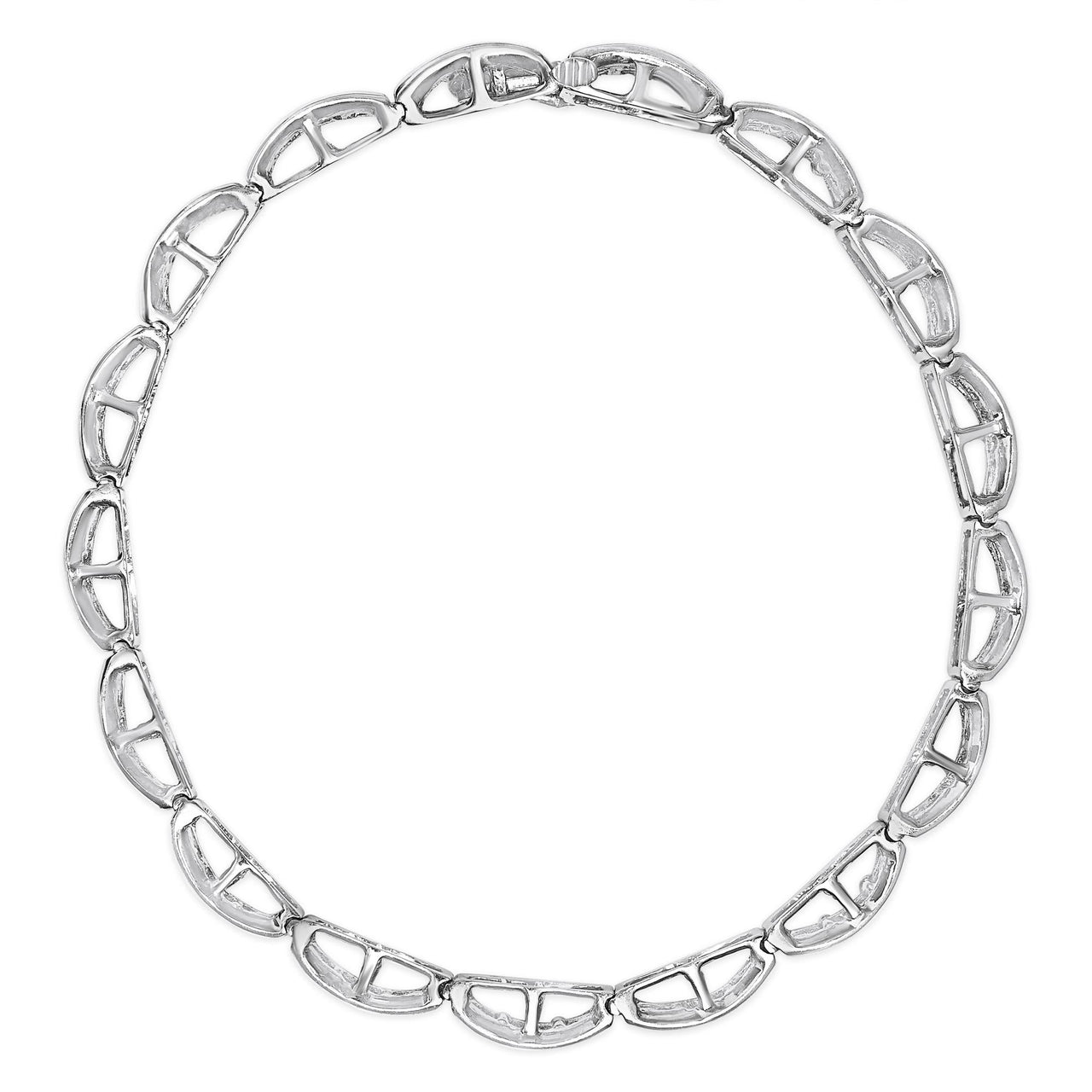 14K White Gold 3 1/5 Cttw Channel Set Diamond Double Row Tennis Bracelet (H-I Color, I1-I2 Clarity) - 7" Inches - KIAHMILLA