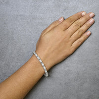 14K White Gold 3 1/5 Cttw Channel Set Diamond Double Row Tennis Bracelet (H-I Color, I1-I2 Clarity) - 7