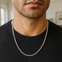 14k White Gold Solid Round Box Chain (2.5 mm) - KIAHMILLA