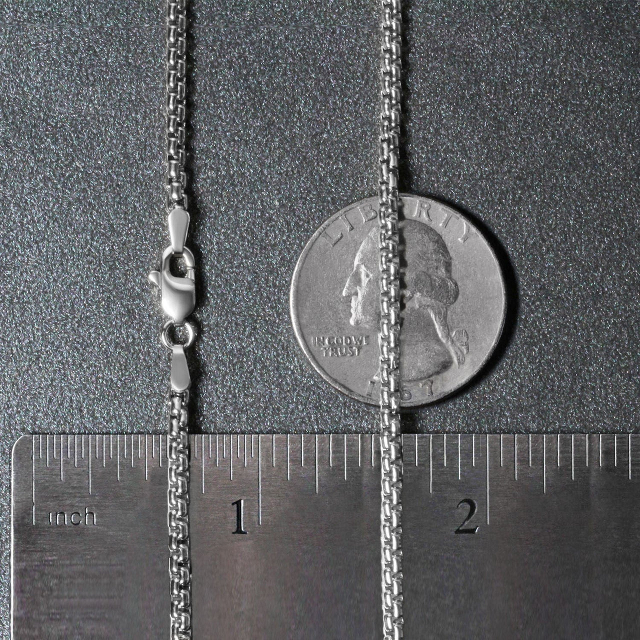 14k White Gold Solid Round Box Chain (2.5 mm) - KIAHMILLA