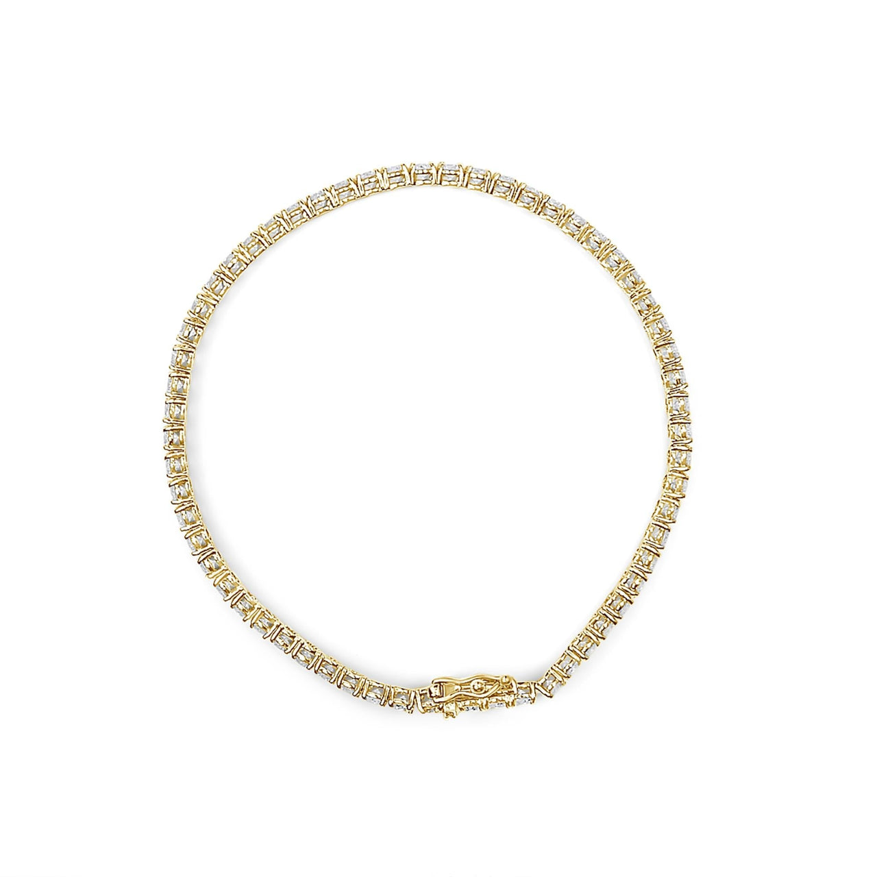 14K Yellow Gold Classic 5.00 Cttw Diamond Tennis Bracelet - KIAHMILLA