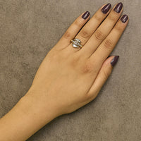 14K Yellow Gold 1.0 Cttw Princess Diamond Geometric Cocktail Ring