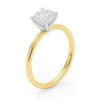 1.50Ct Cushion Lab Grown IGI G/VS1 Diamond Ring in 10K Yellow Gold - KIAHMILLA