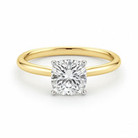 1.50Ct Cushion Lab Grown IGI G/VS1 Diamond Ring in 14K Yellow Gold - KIAHMILLA