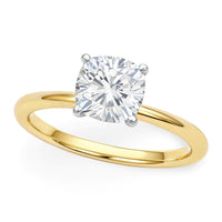 1.50Ct Cushion Lab Grown IGI G/VS1 Diamond Ring in 14K Yellow Gold - KIAHMILLA