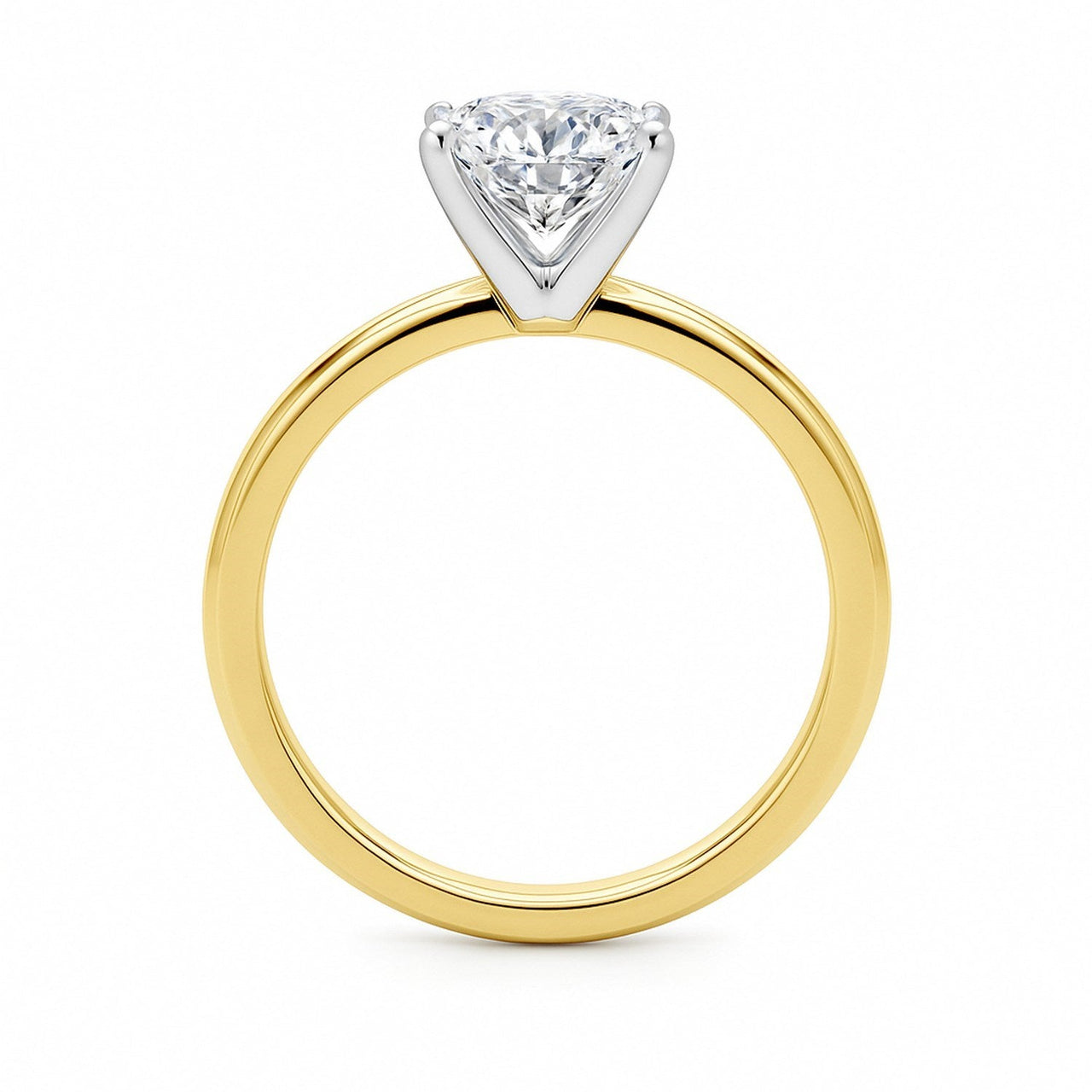 1.50Ct Cushion Lab Grown IGI G/VS1 Diamond Ring in 14K Yellow Gold - KIAHMILLA