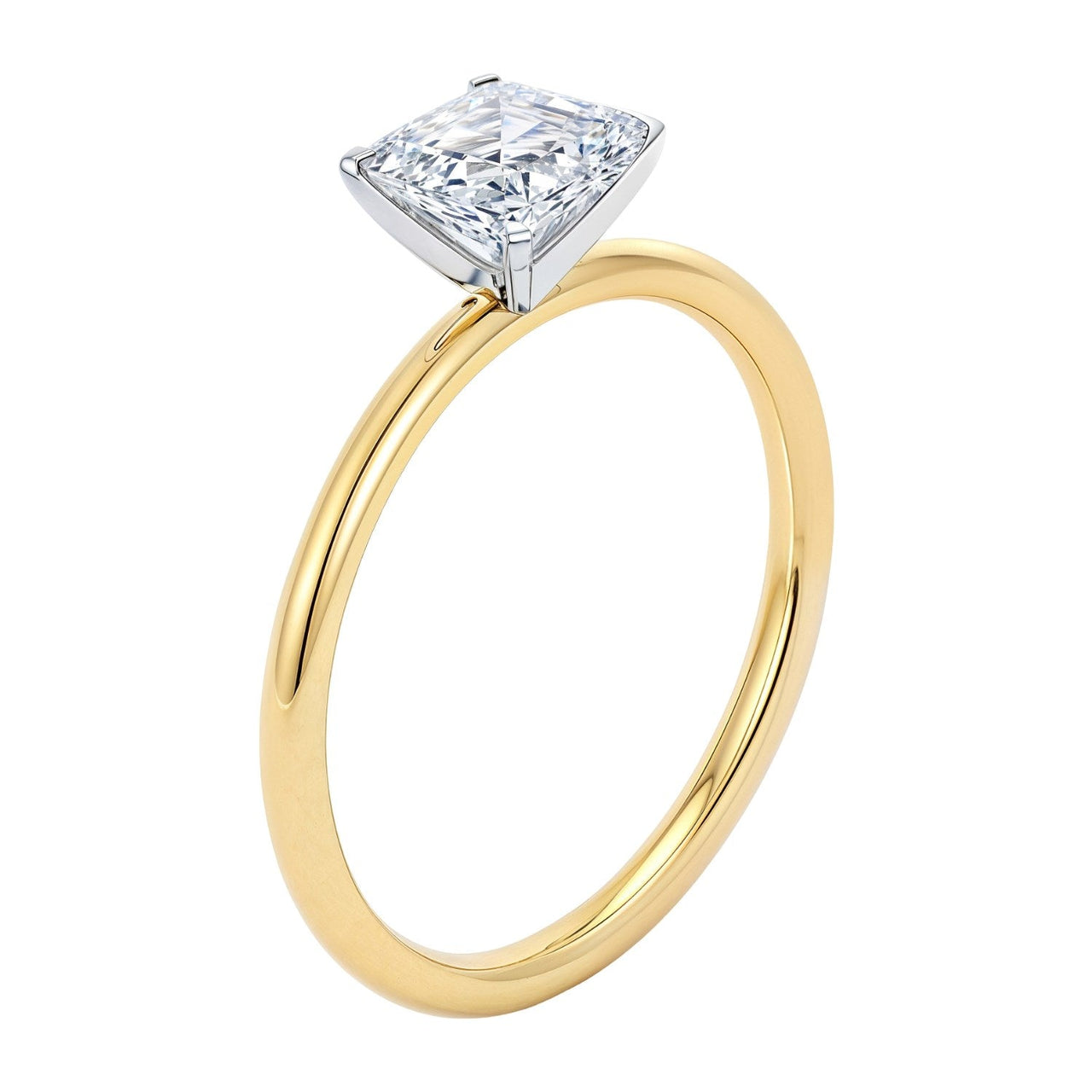 1.50Ct Emerald Lab Grown IGI G/VS1 Diamond Ring in 10K Yellow Gold - KIAHMILLA