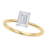 1.50Ct Emerald Lab Grown IGI G/VS1 Diamond Ring in 10K Yellow Gold - KIAHMILLA