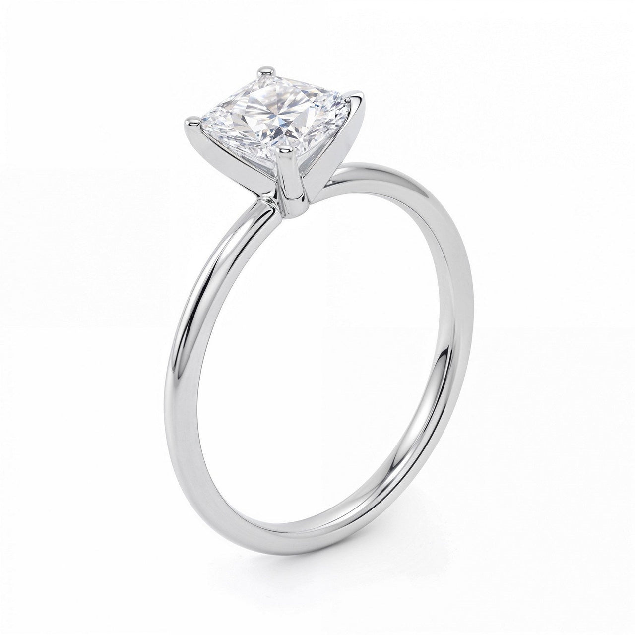1.50Ct Princess Lab Grown IGI G/VS1 Diamond Ring in 10K White Gold - KIAHMILLA