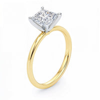 1.50Ct Princess Lab Grown IGI G/VS1 Diamond Ring in 10K Yellow Gold - KIAHMILLA