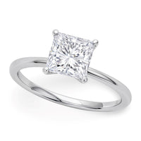 1.50Ct Princess Lab Grown IGI G/VS1 Diamond Ring in 14K White Gold - KIAHMILLA