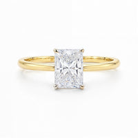 1.50Ct Radiant Lab Grown IGI G/VS1 Diamond Ring in 14K Yellow Gold - KIAHMILLA